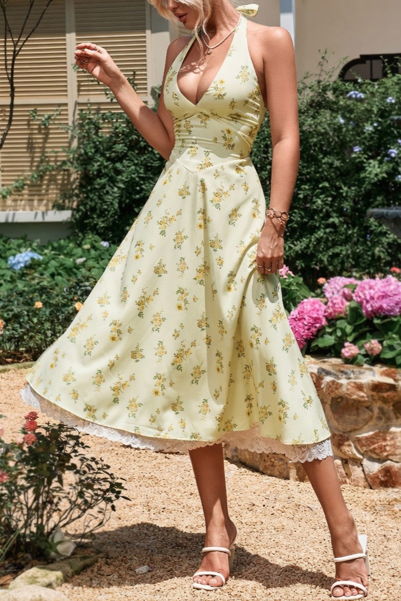 Vestido Ibicenco Boho de Tirantes con Escote Cruzado y Falda Midi Fluida long summer dress