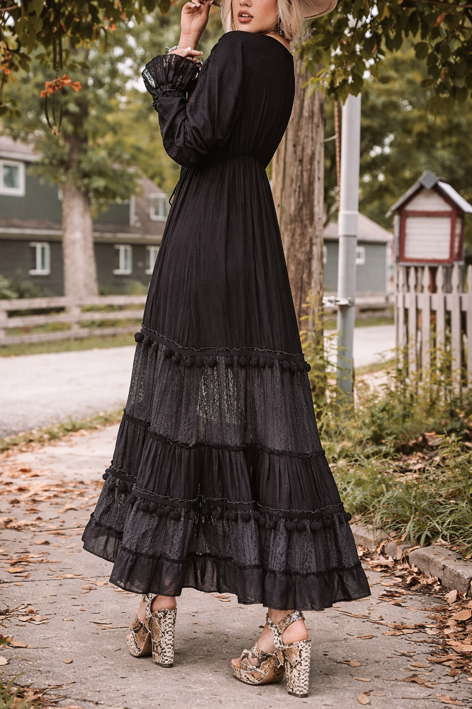 Vestido Ibicenco negro Bohemio Vintage black boho dress